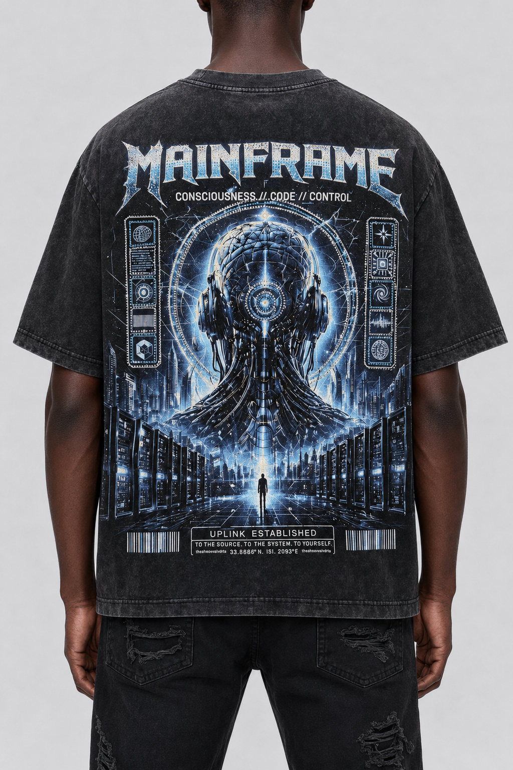 Reelistik NYC Mainframe Rhinestone Tee Black