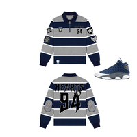 Shattered Heart Patch Knitted Rugby Blue