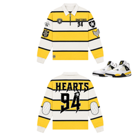 Shattered Hearts Patch Knitted Rugby Yellow