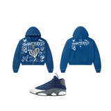 Shattered Hearts Doodle Hoodie Navy