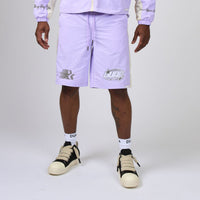 Duaa  Rhinestone Nylon Short Set Lavender