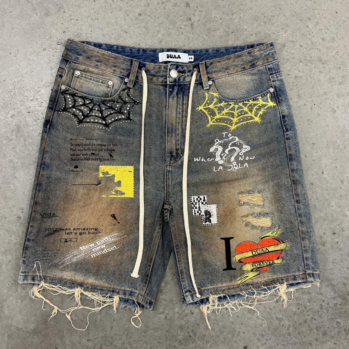 Duaa Sunset Denim Shorts Vintage Amber Wash