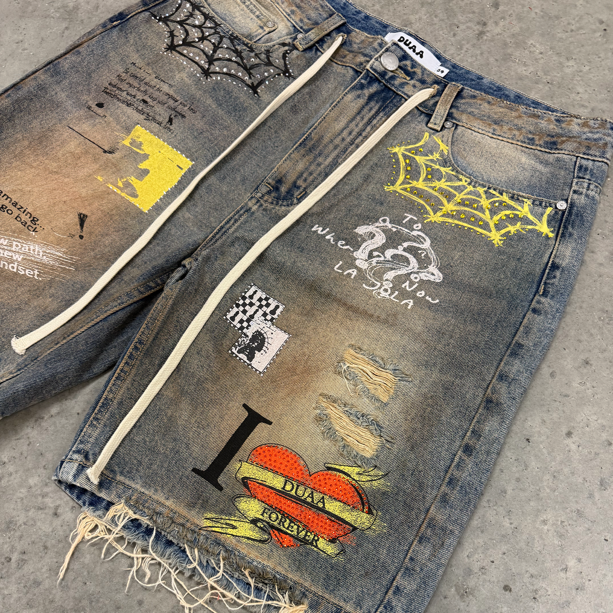 Duaa Sunset Denim Shorts Vintage Amber Wash