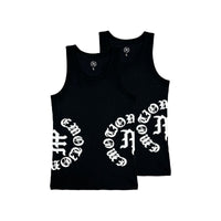 Mixed Emotion 2 Pack Black “Script” Tank Tops