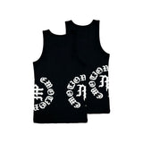 Mixed Emotion 2 Pack Black “Script” Tank Tops