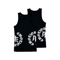 Mixed Emotion 2 Pack Black “Script” Tank Tops