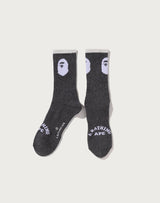 Bape Men's Ape Head Line Socks Black