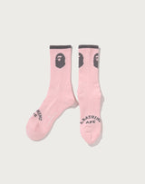 Bape Men's Ape Head Line Socks Pink