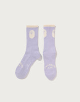 Bape Men's Ape Head Line Socks Purple
