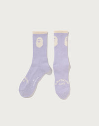Bape Men's Ape Head Line Socks Purple