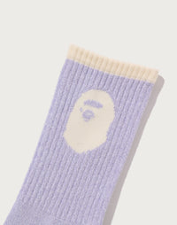 Bape Men's Ape Head Line Socks Purple