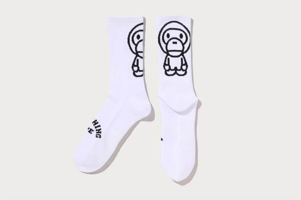 Bape Baby Milo Socks White