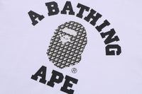 Bape Men's Sta Houndstooth College Relaxed Fit Tee White X Black