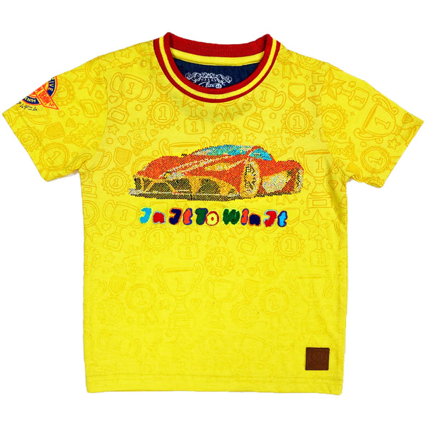 Elite denim (kids boy “yellow Attack premium stone t-shirt)