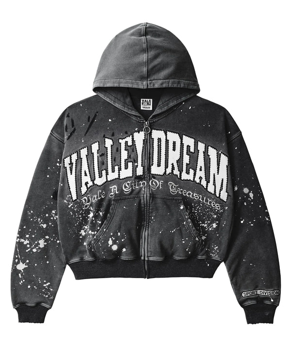 Vale Forever Paint Zip Up Hoodie Black
