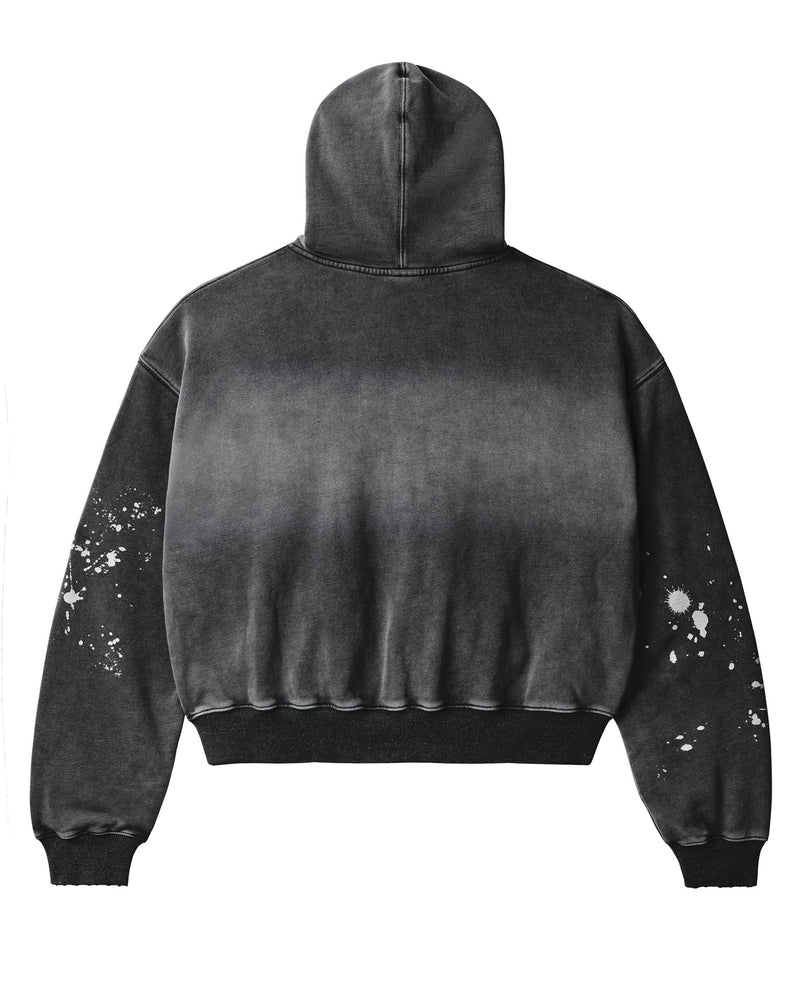Vale Forever Paint Zip Up Hoodie Black