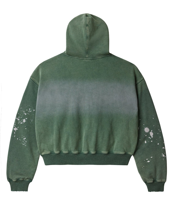 Vale Forever Paint Zip Up Hoodie Pine Green