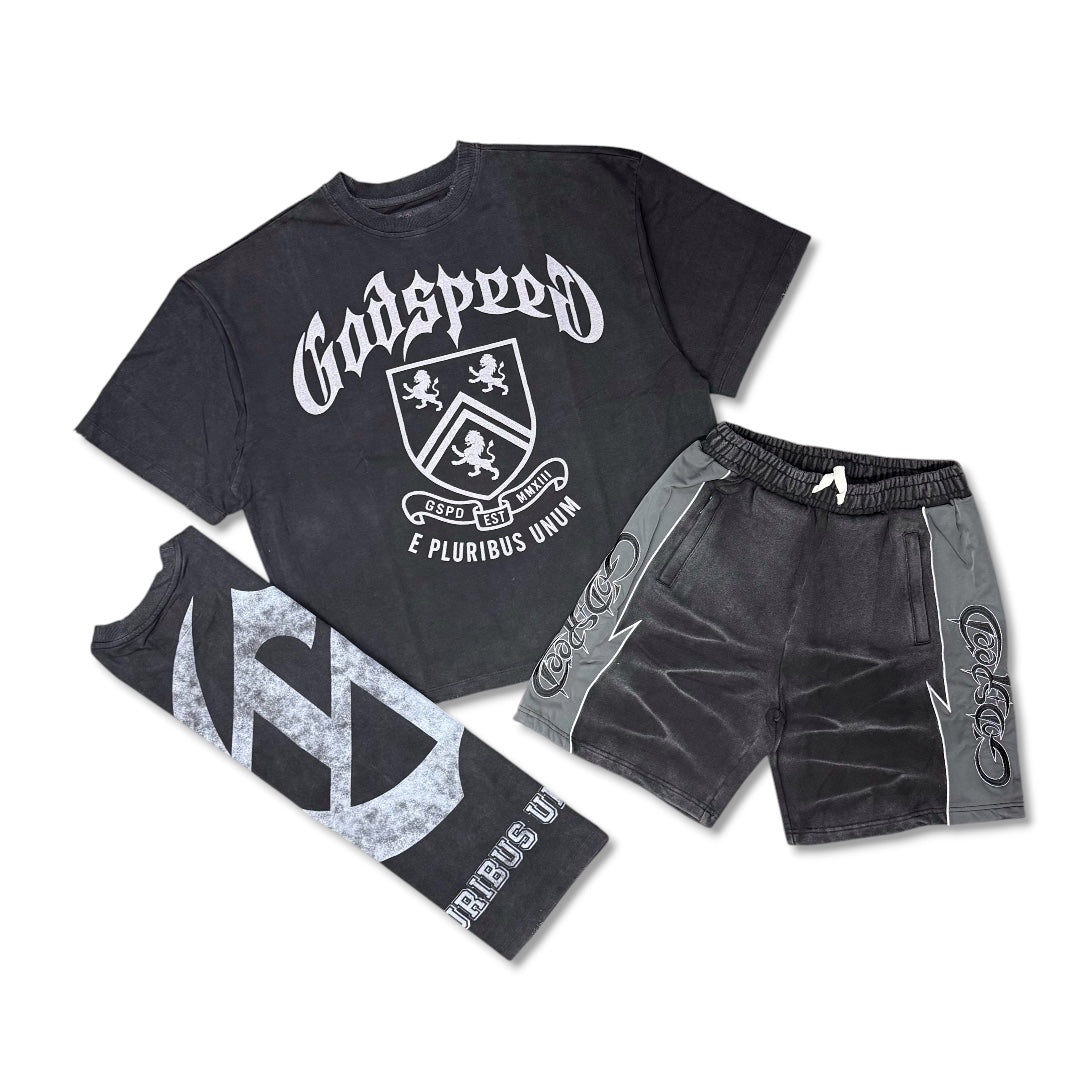 Godspeed Collegiate Short Set Black wash