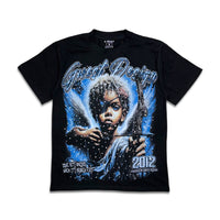 G west Men's Broken Angel Rhinestone Tee Black/Blue