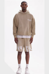 Purple Brand  Painted Wordmark Shorts Tan