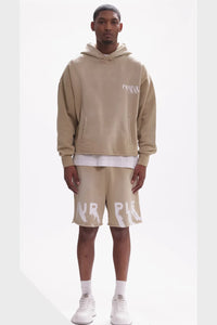 Purple Brand  Painted Wordmark Shorts Tan