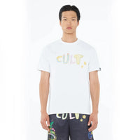 Cult of individuality Heavyweight Crew Neck Tee "Crayon Logo" in White
