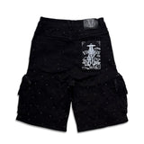 Vicious Denim Men's Embellished cargo shorts - Black