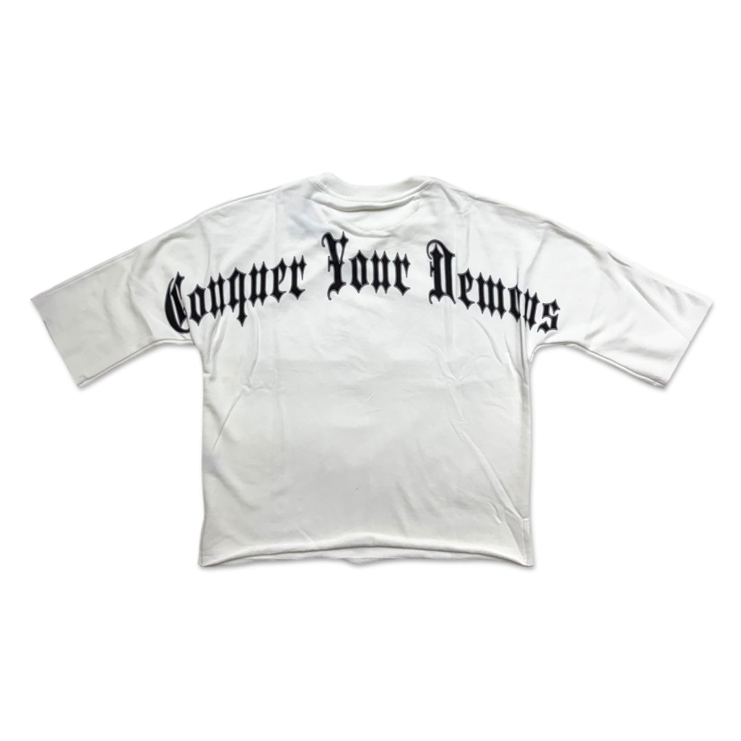 Focus Timeless Grim Reaper Cropped Tee - White