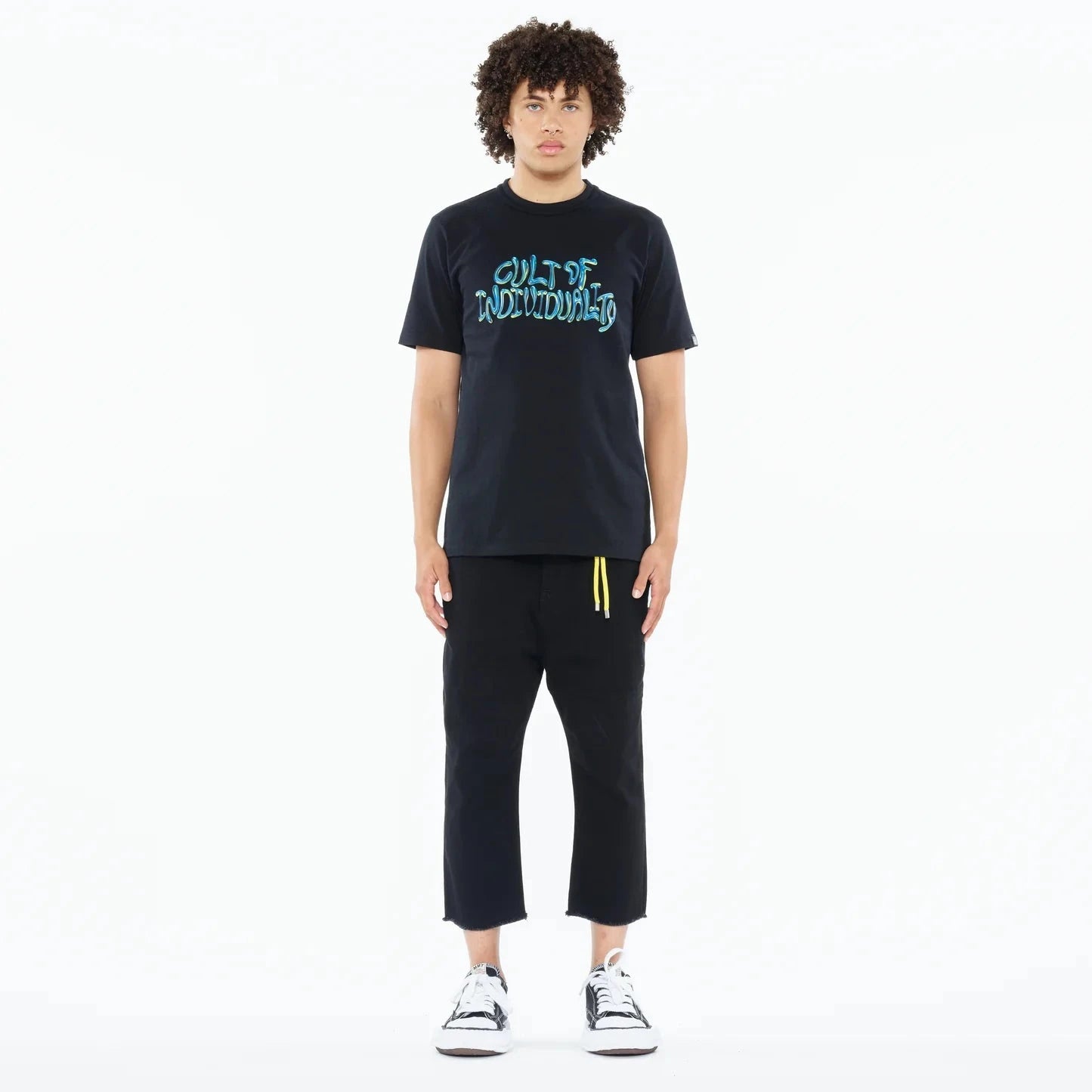 Cult of individuality Heavyweight Crew Neck Tee "Bubble Logo" in Black