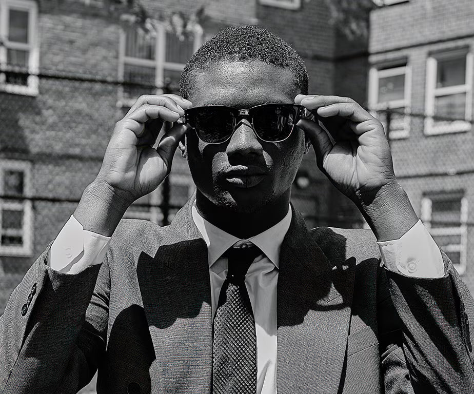A$Ap Rocky X Ray-Ban Mega Clubmaster Black On Gold Frame Dark Grey Lenses