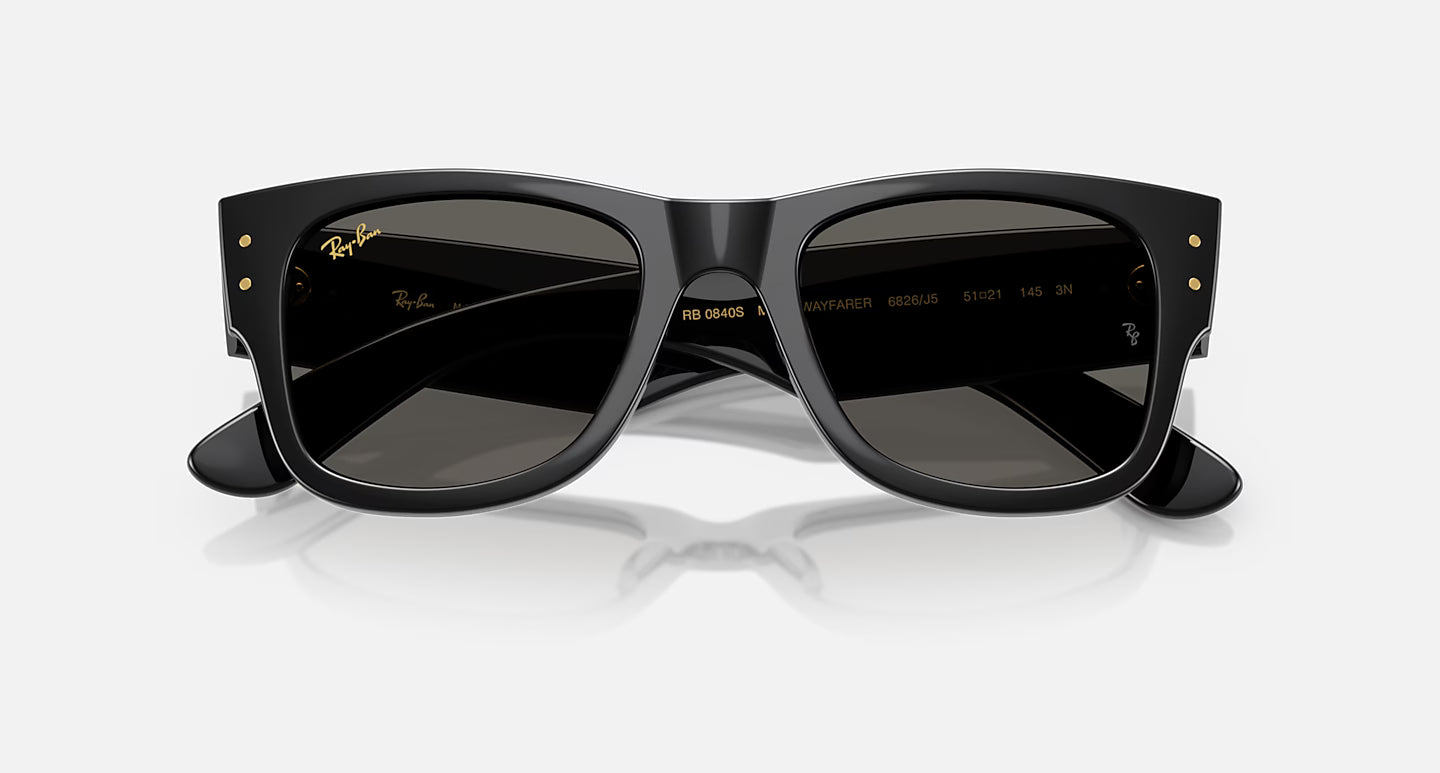 A$Ap Rocky X Ray-Ban Mega Wayfarer Polished Black Frame Dark Grey