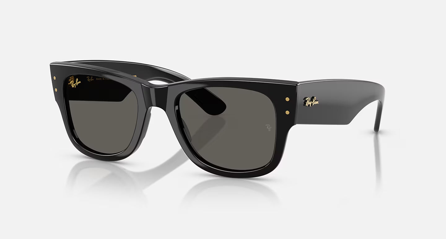 A$Ap Rocky X Ray-Ban Mega Wayfarer Polished Black Frame Dark Grey