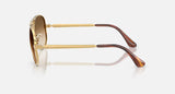 Ray-Ban Sun Glasses Aviator Max Arista Gold Frame Brown Lenses