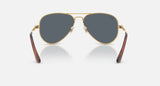 Ray-Ban Sun Glasses Aviator Max Arista Gold Frame Blue Lenses