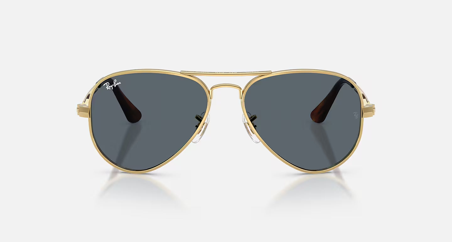 Ray-Ban Sun Glasses Aviator Max Arista Gold Frame Blue Lenses