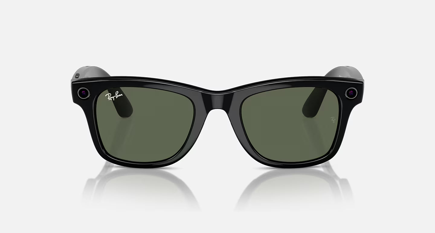 Ray-Ban Meta Wayfarer Gen 1 Sunglasses | Shiny Black / G-15 Green