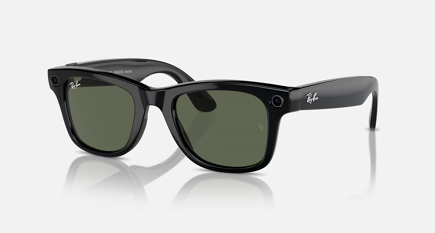 Ray-Ban Meta Wayfarer Gen 1 Sunglasses | Shiny Black / G-15 Green