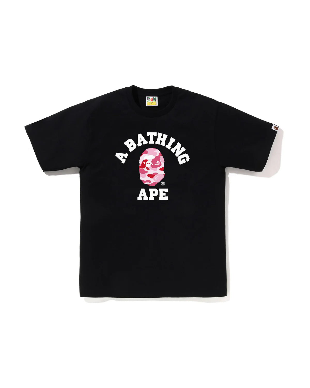 Bape Abc Camo College Tee Black X Pink