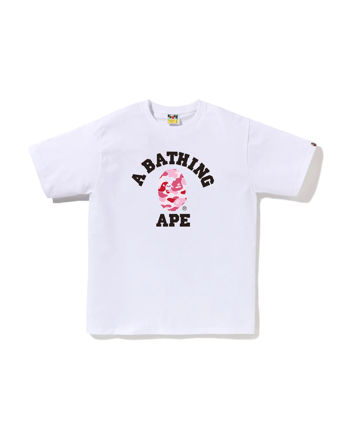 Bape Abc Camo College Tee White X Pink