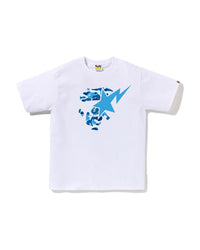 Bape Abc Camo Ape Face STA Tee White X Blue