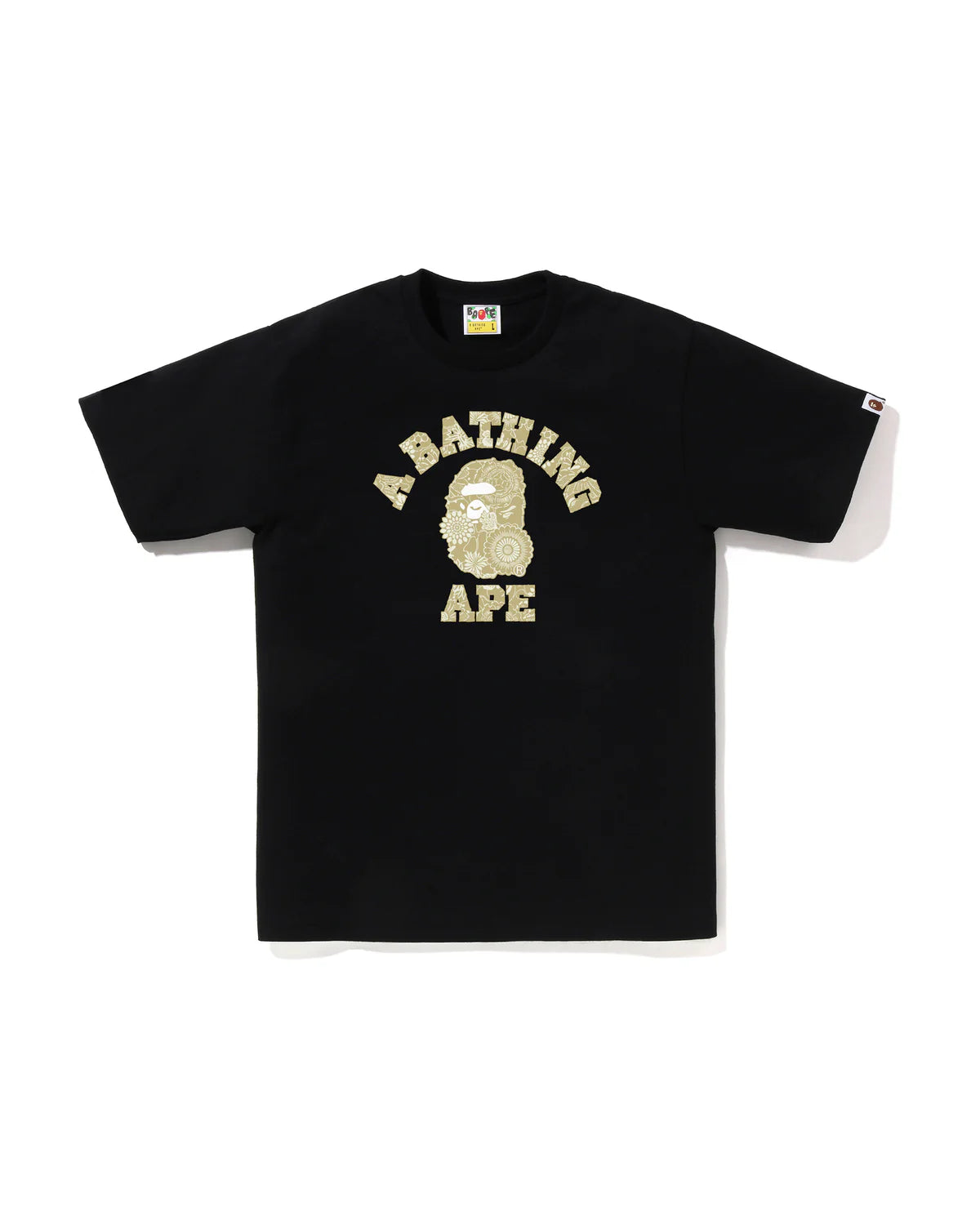 Bape Japanese Indigo Art Camo College Tee Black X Beige