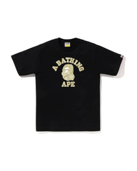 Bape Japanese Indigo Art Camo College Tee Black X Beige