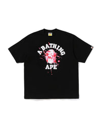 Bape Abc Camo Splash College Tee Black X Pink