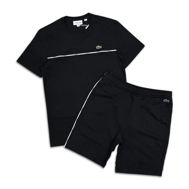 Lacoste Men’s Logo Trim Short Set – Black