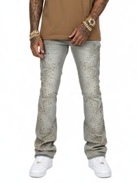 Vicious Denim Men's Star Stacked Embellished Jeans - Indigo