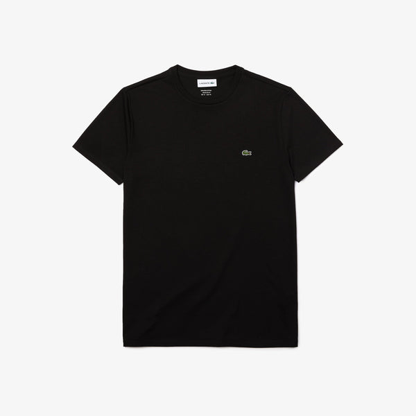 Lacoste (Men’s Black Monochrome Cotton Pima Jersey Crewneck T-Shirt)