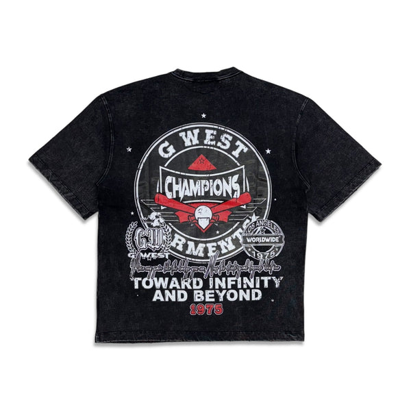 G West 'Champions 777 Infinity' T-Shirt - Black Wash