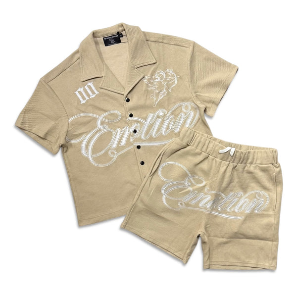 Mixed Emotion Signature Short set Cream