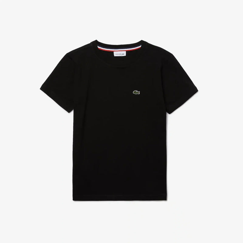 Lacoste (Kids Black Crewneck Cotton Jersey T-Shirt)