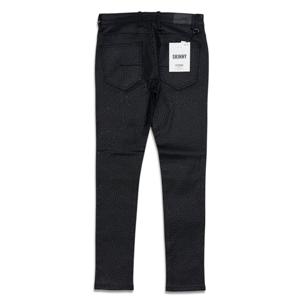 KDNK Men's  Rhinestone skinny Jeans – Black